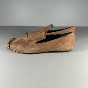 [SOLD] Alexander Wang Kalli embellished ring brown suede loafers flats